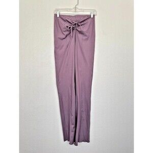 Free People Movement Ribbed Ruched Lace Up Lilac Purple Pants Women's Size Small
